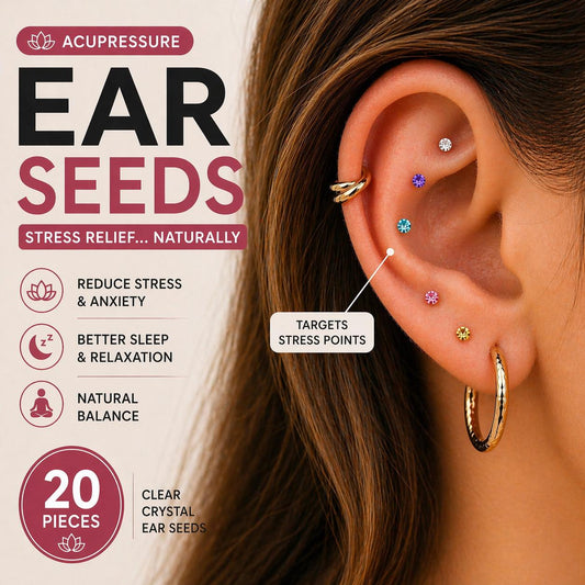Swarovski Crystal Ear Seeds – Rainbow / Acupressure Stress Relief